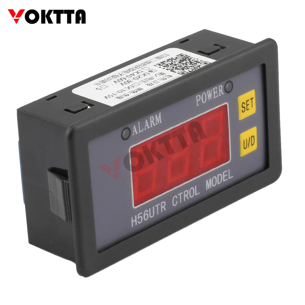 

VOKTTA 12V 24V 48V H56 2-Wire 3-Digit LED Display DC Voltmeter Relay Control Switch Overvoltage and Undervoltage Protector