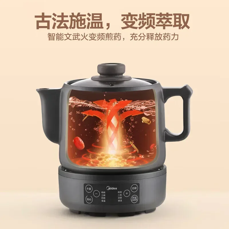 Olla de medicina de decocción, olla de medicina eléctrica dividida multifuncional totalmente automática para el hogar de 3L, olla de salud de medicina china de 4L