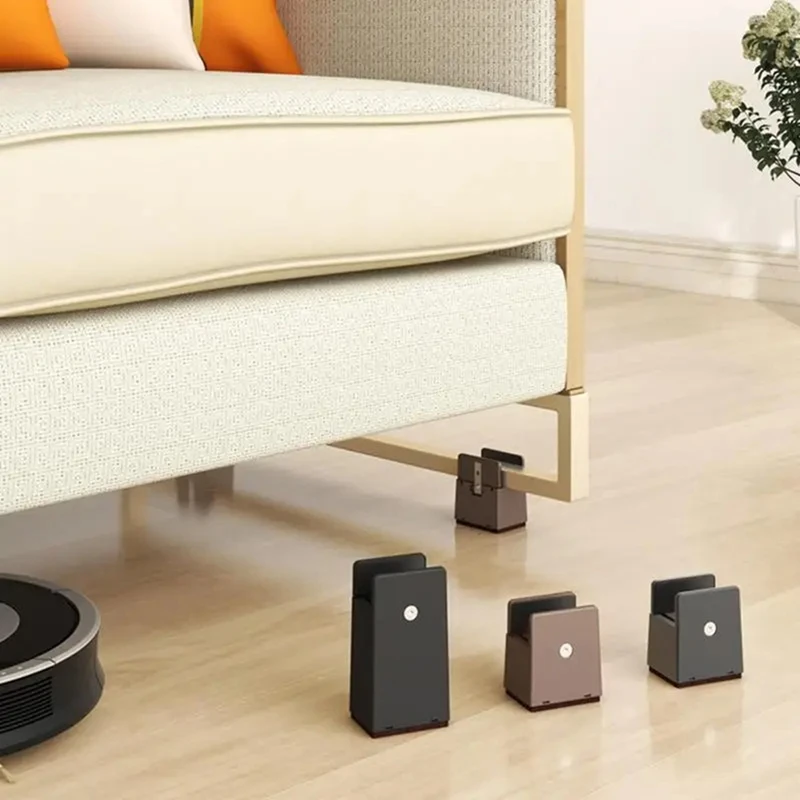 Elevadores de pies de silla con abrazadera de tornillo, altura ajustable, servicio pesado, mesas de sofá, cama, elevadores de muebles