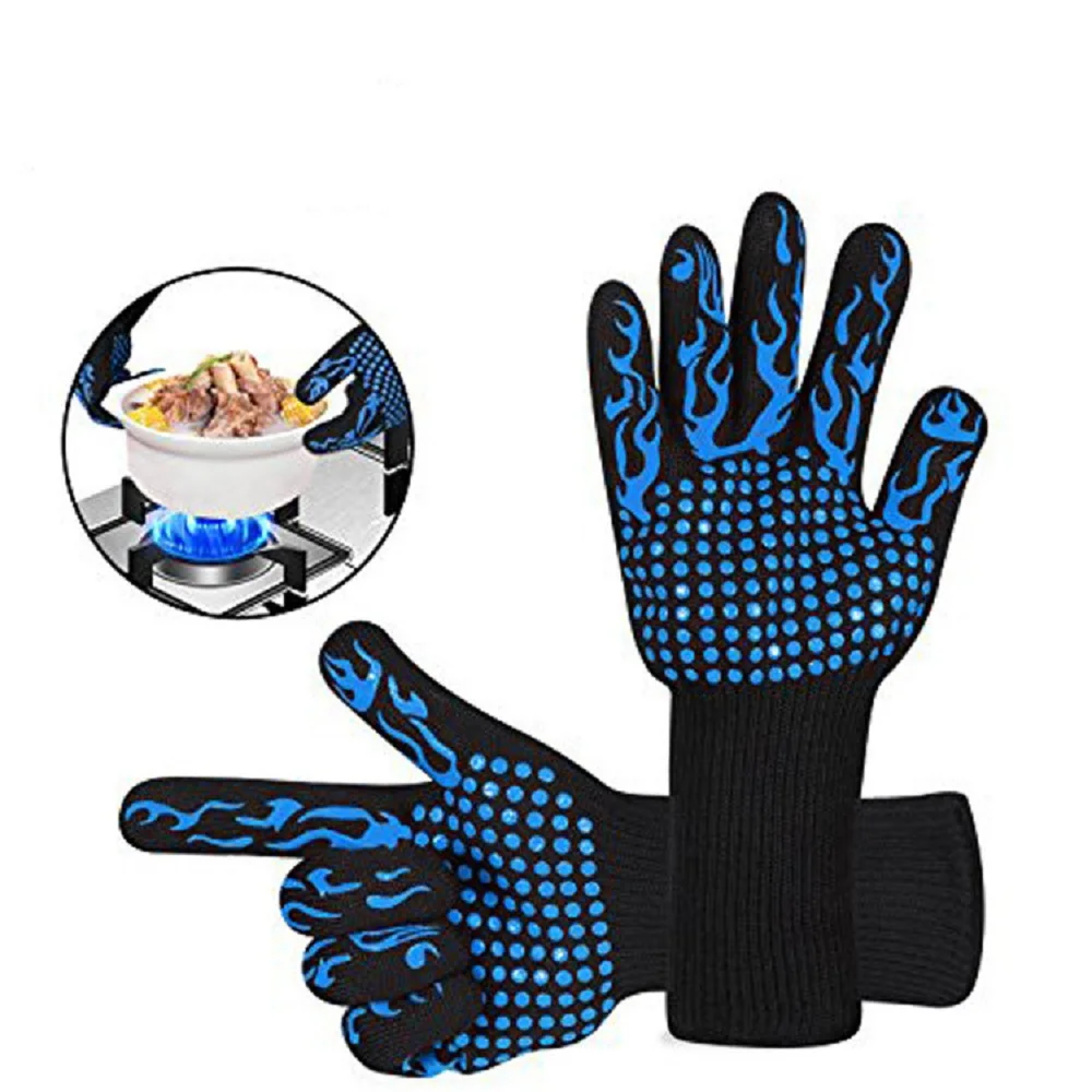 Aramid fireproof flame retardant 800° high temperature resistant outdoor barbecue protective heat-insulating gloves