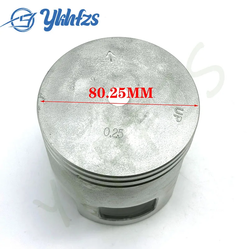 For Yamaha Outbaord Motor 2T 40HP 80.25mm 66T-11635 Ring 66T-11604-00 66T-11635-00 Piston kit (0.25Mm O/s) +0.25MM