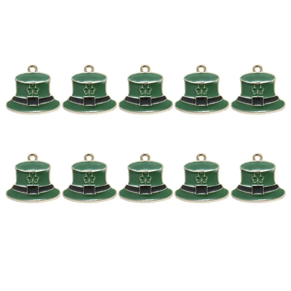 

10 Pcs Drip Oil Alloy Pendant Jewelry Accessories Hat Shaped Pendants Decors Necklace Charms