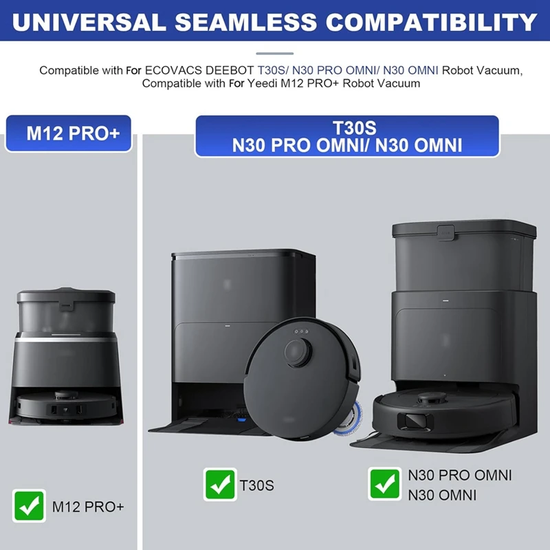 Ecovacs-Deebot T30S/ N30 PRO, Aspirateur Robot Omni/ N30, Brosse Latérale Principale, Tampons Hepa Pound, Sacs à Poussière