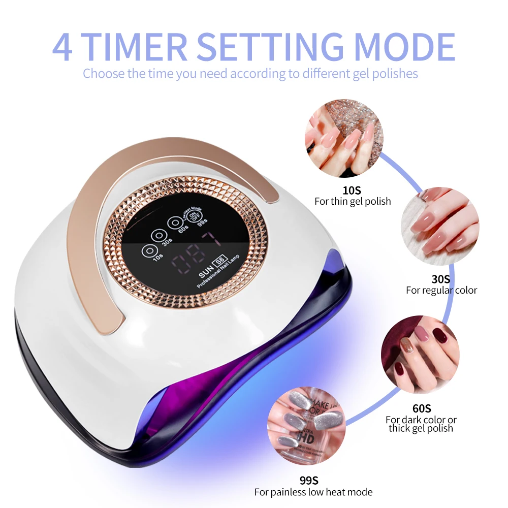 S6 36 الخرز الأشعة فوق البنفسجية LED مسمار مصباح المهنية ضوء مجفف لمصابيح علاج الأظافر مع شاشة كبيرة تعمل باللمس هلام البولندية تجفيف أضواء