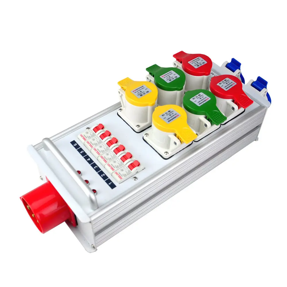 6-way small electrical box, 16A socket box, Fuge portable large screen LED screen power box, controller, stage distribution box