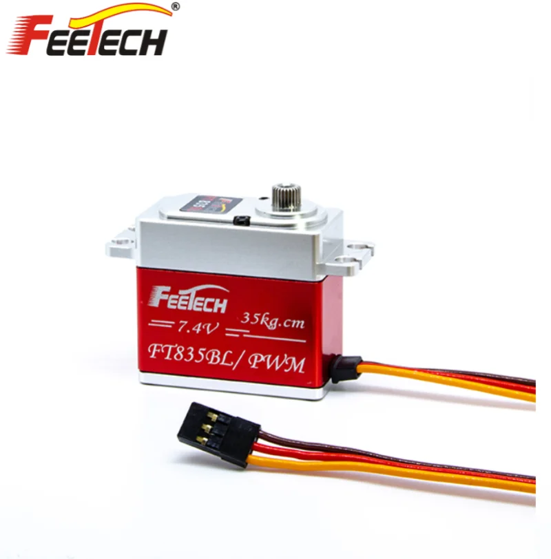Servo digital de metal, 35kg, alto torque, sem escova, ft835bl, para carro 1/8 1/10 rc, helicóptero baja, motor de acelerador robótico