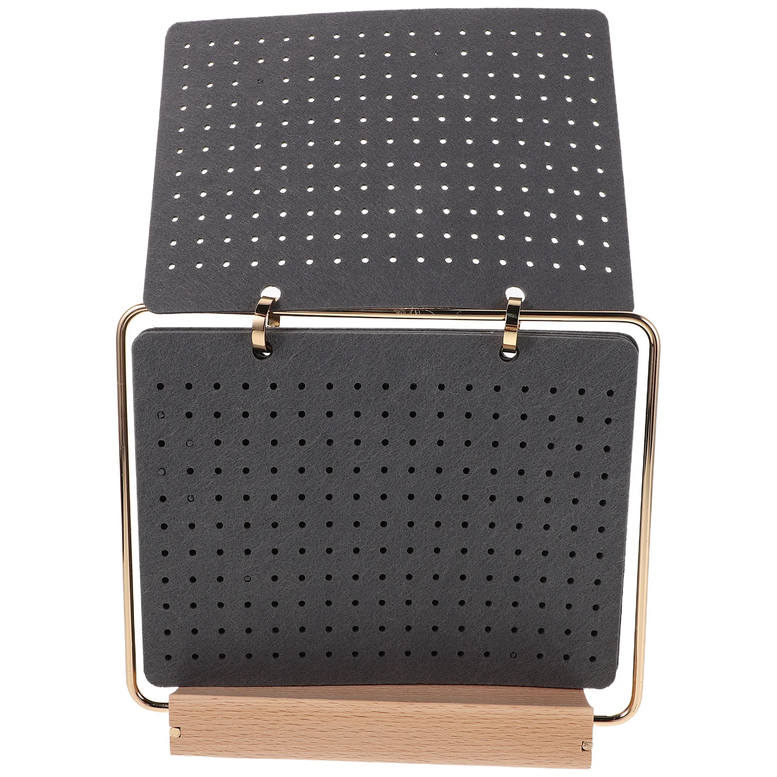 6 Pages Felt Brooch Pin Organizer Jewelry Display Holder Wooden Base Easy Flip Pin Collection Storage Calendar for Badge Display