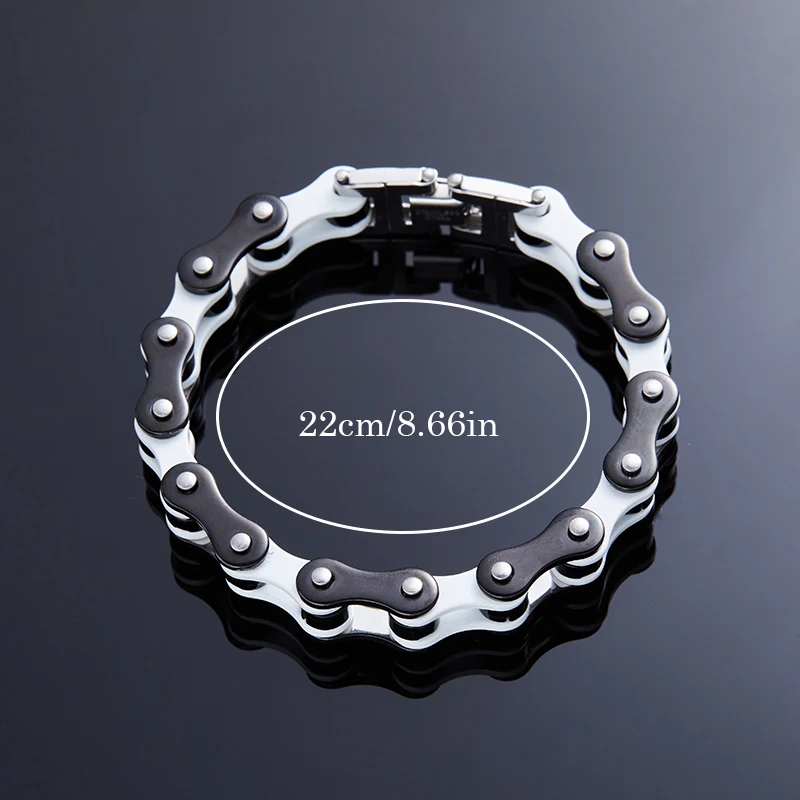 Biker Bicycle Motorcycle Chain Bracelet for Men Bangle Punk Jewelry Men Fashion Titanium Steel Bracelet Birthday Couple Gift