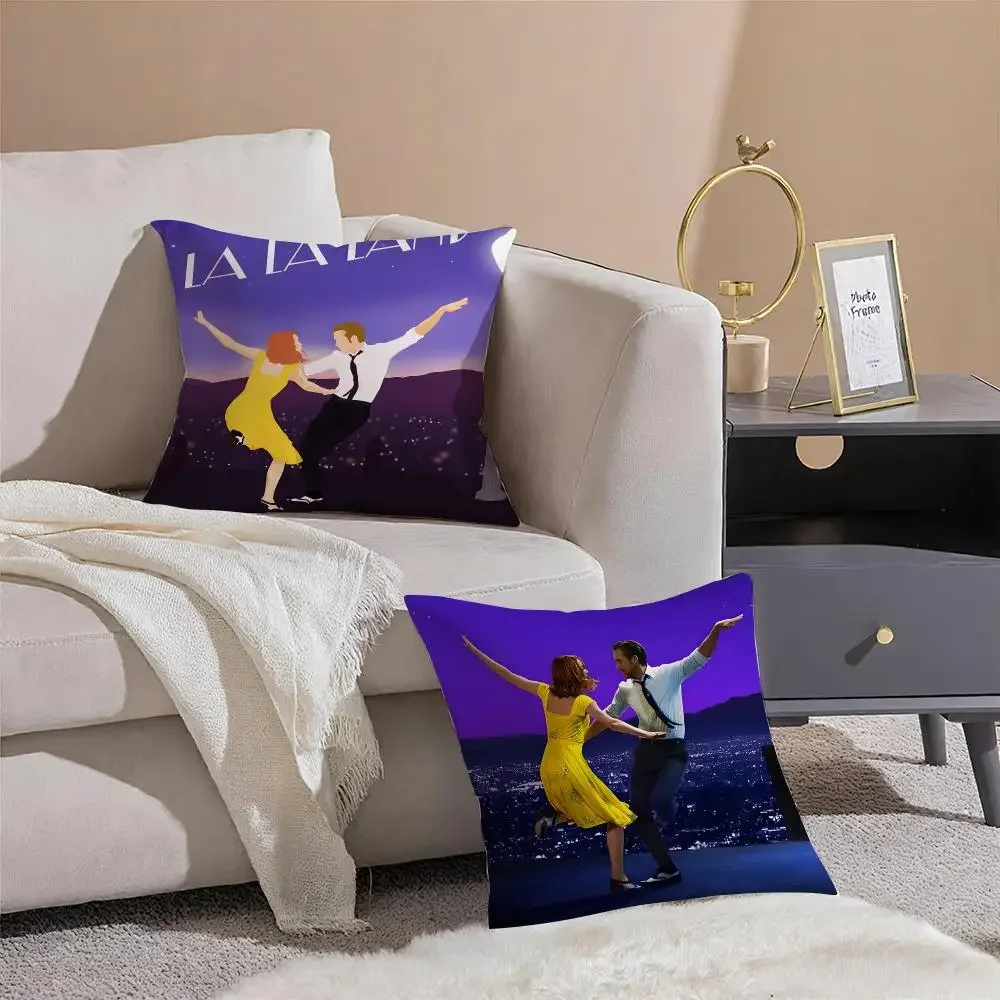 Romantic Movie L-La La Land Cushion Cover Pillowcase Short Plush Invisible zipper Room Sofa Cushion Cover