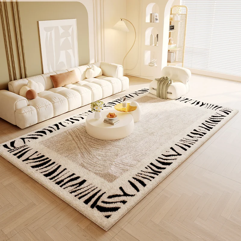 Cream Style Floral Carpet Living Room 2024 New Large Area Coffee Table Carpets Winter Thickened Bedside Waterproof Anti Slip Rug