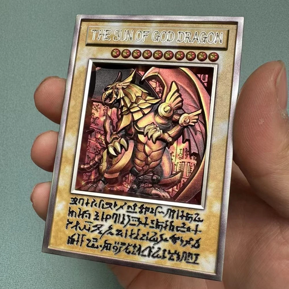 3 ModelsYu-Gi-Oh! Egyptian God Metal Card Obelisk the Tormentor Slifer the Sky Dragon Game Anime Collection Cards Diy Gift Toys