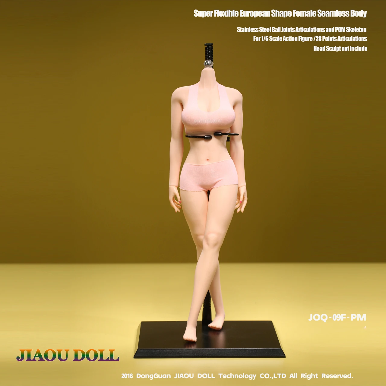 1/6 JOQ-09F Europe America Large Breast Seamless Body Connect Feet Movable Joints Super Flexible for 12" Female Head Sculpt DIY