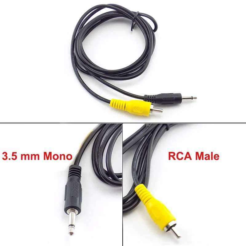 3.5mm Mono Plug to RCA Male Jack Video AV Cable 1.5Meter a7