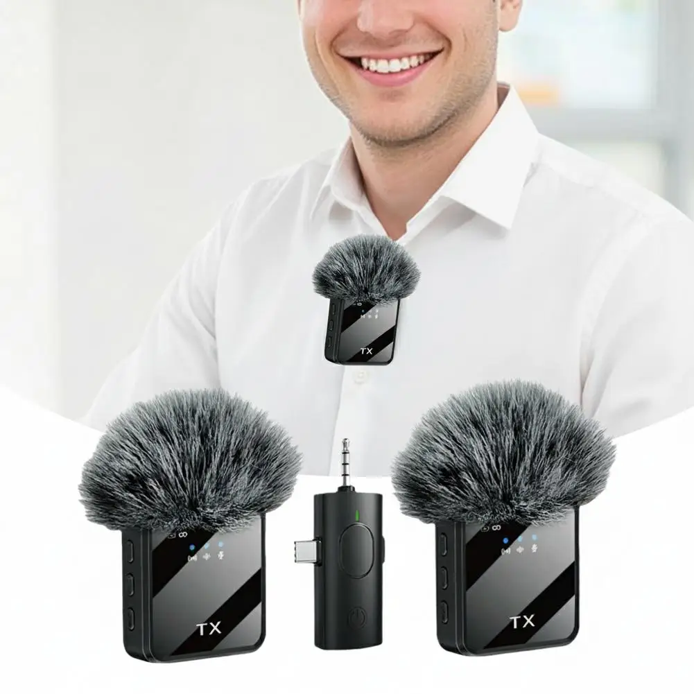 Professional Wireless Lavalier Microphone For Smartphones, Computers and Cameras, Live Broadcast, Vlog, Plug and Play