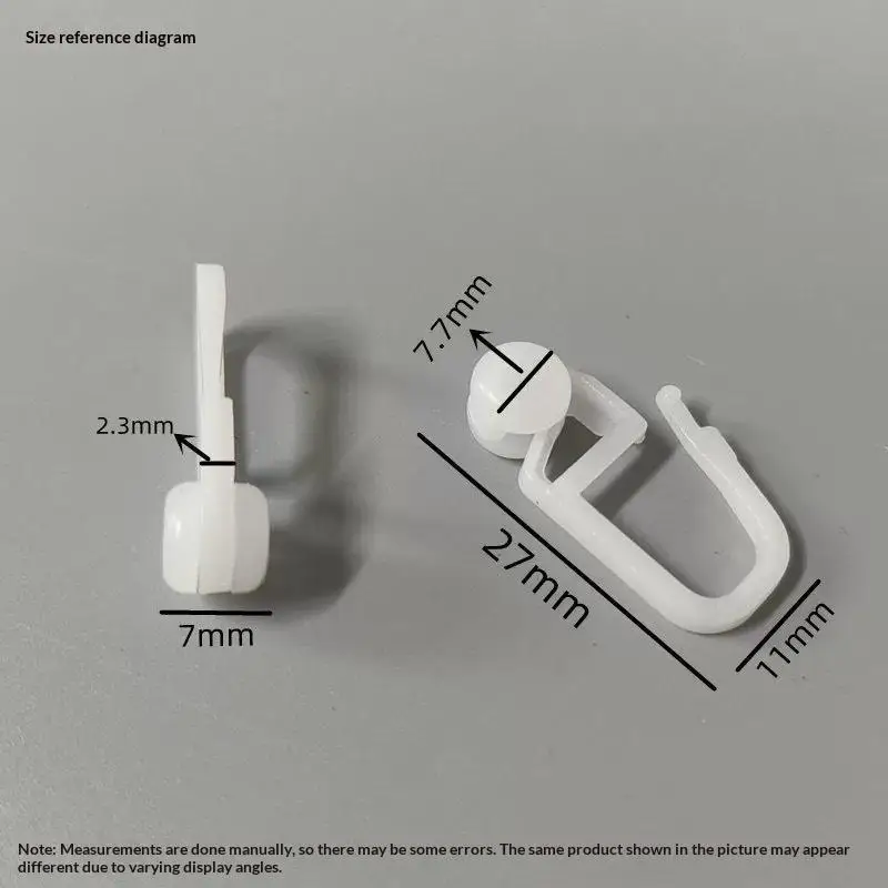 【F】White Plastic Curtain Track Hooks Strong Build Smooth Gliding For Home Curtains