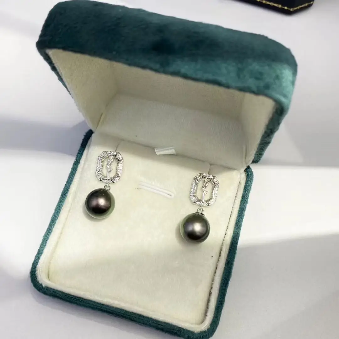 S925 Sterling Silver Earrings Mount Findings Settings Base Mounting Parts Accessory for 10-11mm Pearls