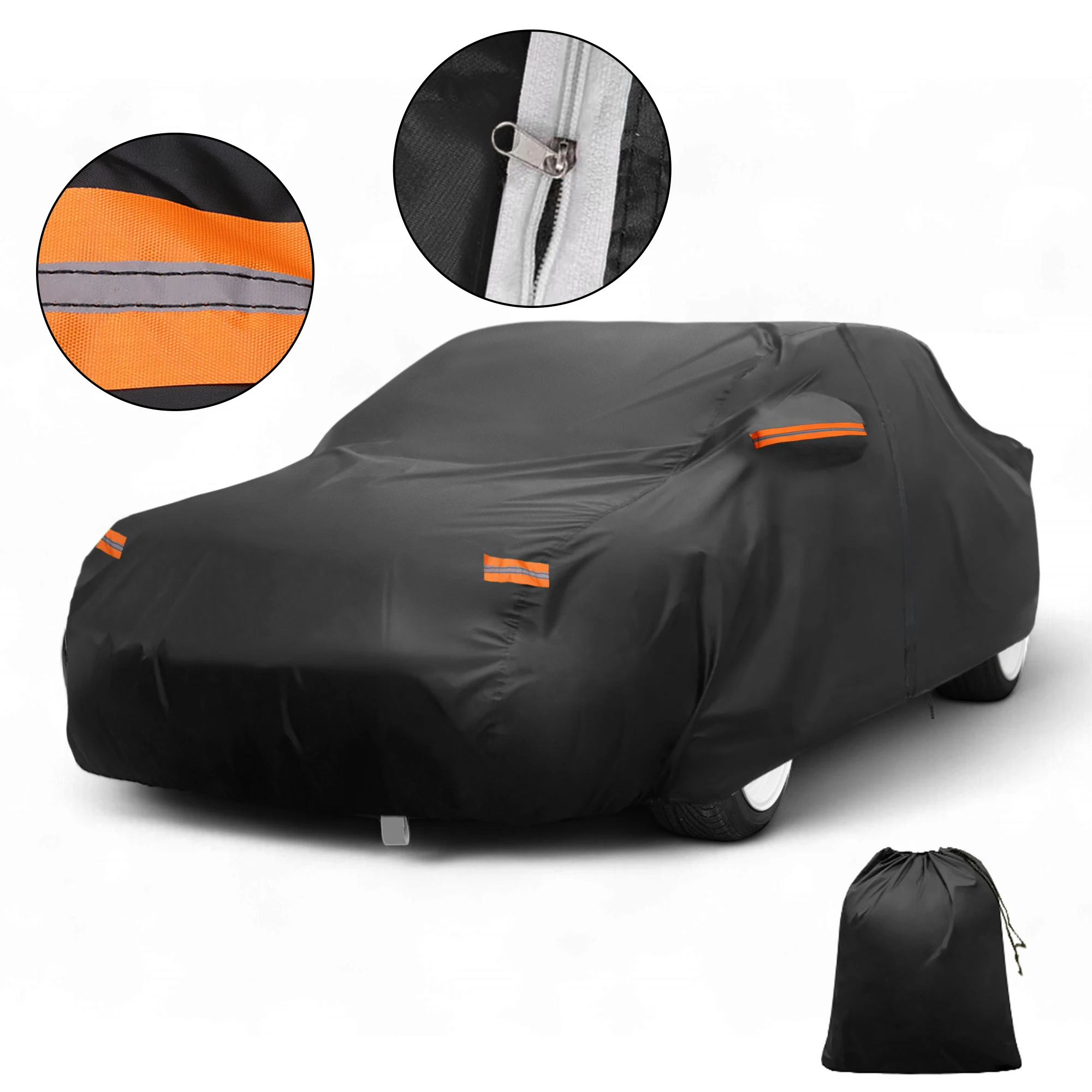 

Motoforti Car Cover Outdoor Waterproof Sun Rain Hail Protection with Left Side Door Zipper 210D-PU for Toyota Supra
