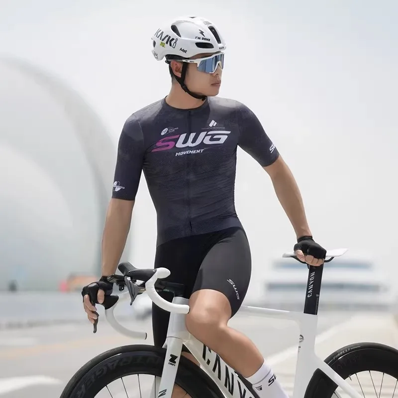 maillot-de-cyclisme-a-manches-courtes-pour-hommes-et-femmes-vetements-de-cyclisme-d'ete-respirants-equipement-de-velo-de-route-combinaison-de-cyclisme-professionnelle