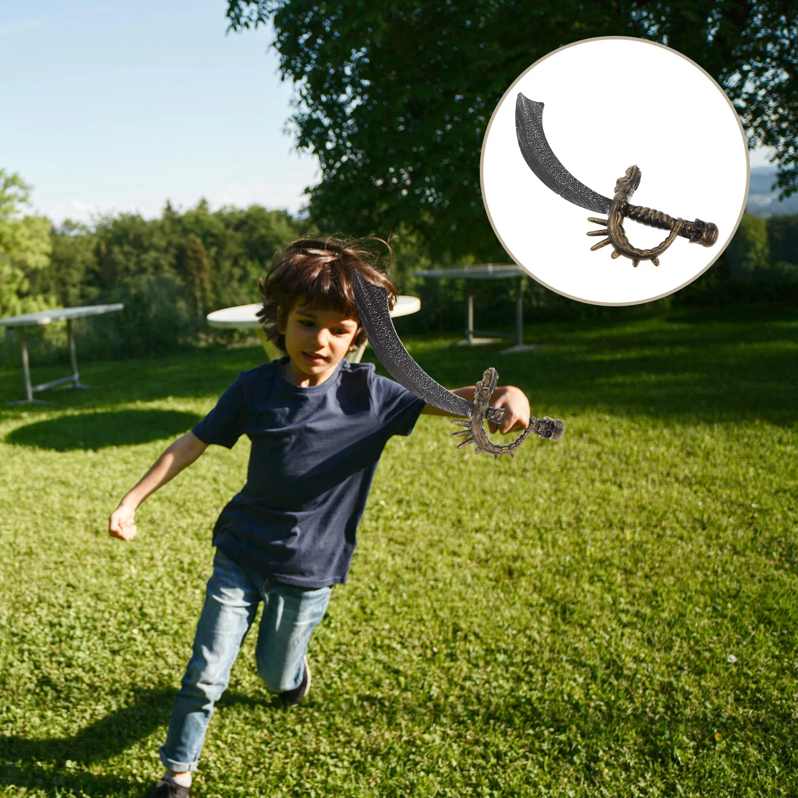 Espada Pirata de Plástico para Niños, Accesorio de Disfraz de Halloween para Juego de Imitación, Disfraces, Cosplay, Caballero, Romano, Medieval