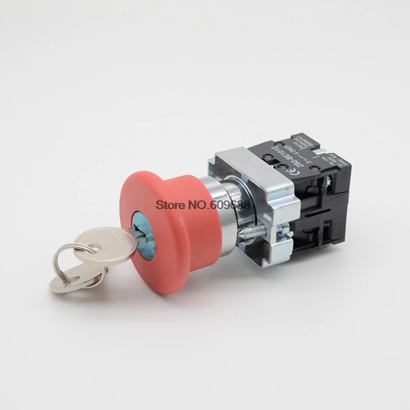 Emergency Stop Metal Key Reset Push Button Switch XB2-BS142 XB2-BS145