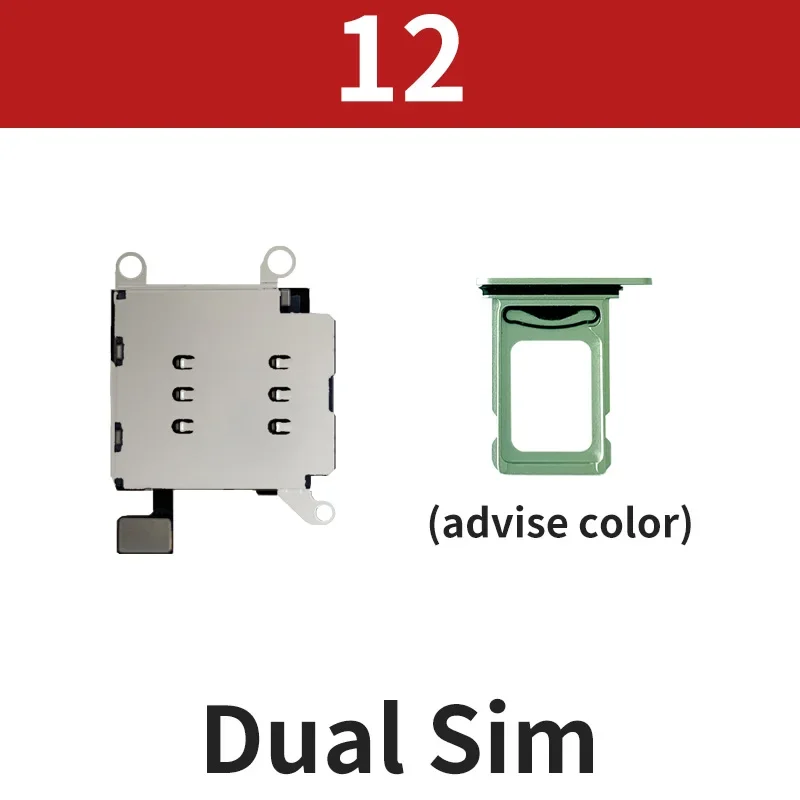 Dual Sim Card Reader Connector Flex Cable Card Tray Slot Holder Set For iPhone XR 11 12 13 Pro MAX Phone Replacement Parts