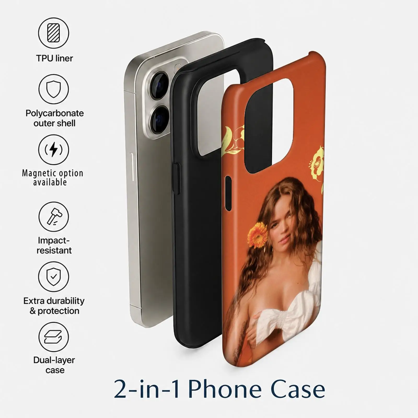Singer Album K-Karol G Phone Case For iPhone 18 17 16 15 14 13 12 11 Pro Max 2-in-1 Dual-Layer Back Shockproof Protective Cover view 6