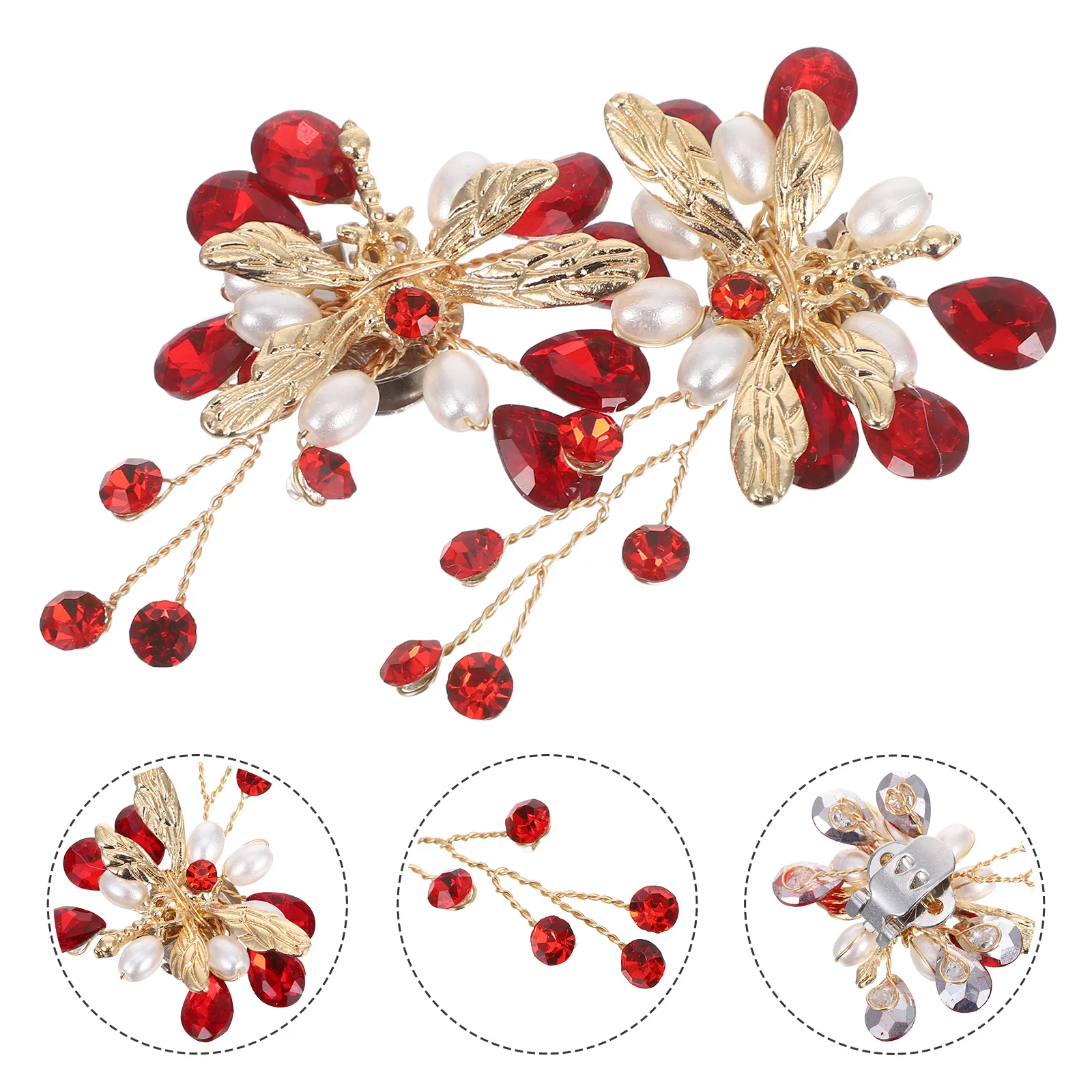 

1Pair Wedding Bridal Shoe Clips Detachable Rhinestone Crystal Buckles Handmade Flower Charms for Bride Shoes Decoration