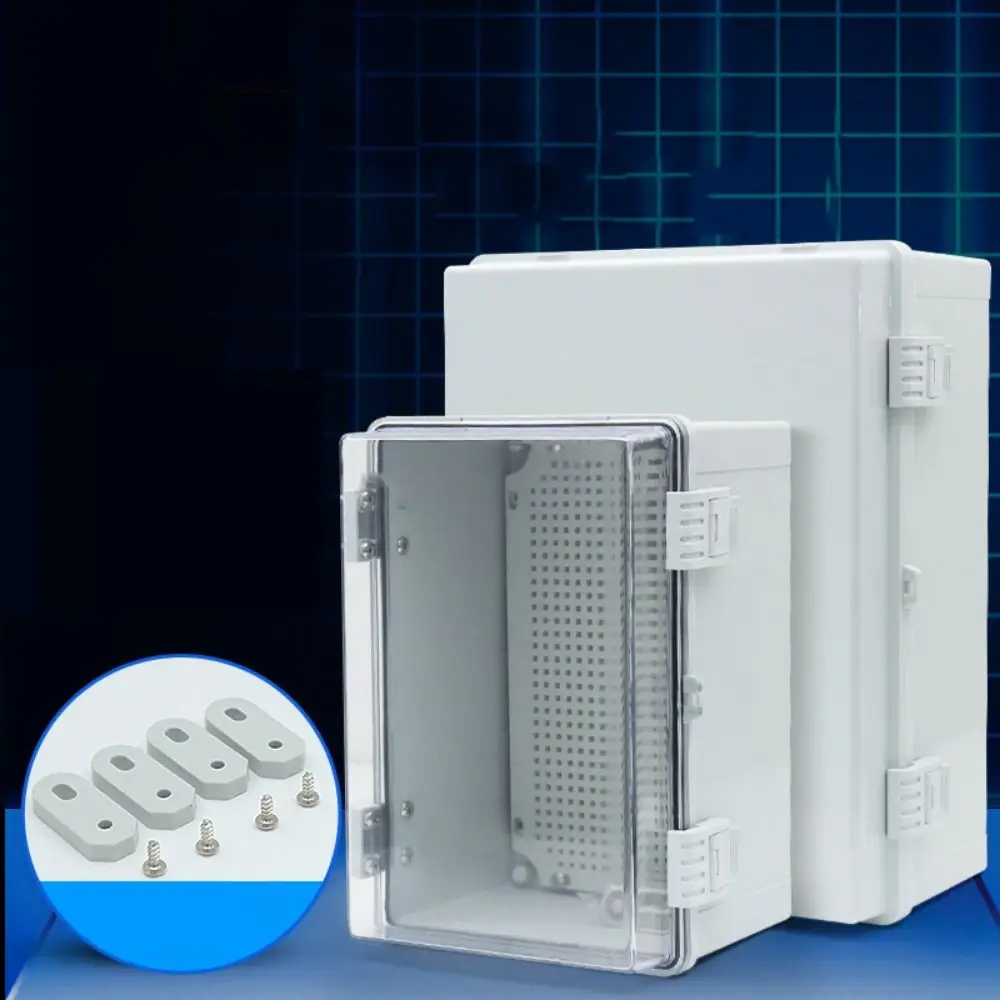 IP66 Waterproof Junction Box Gray/Transparent Cover Wall Mounted Distribution Box Dustproof Reinforced Lock