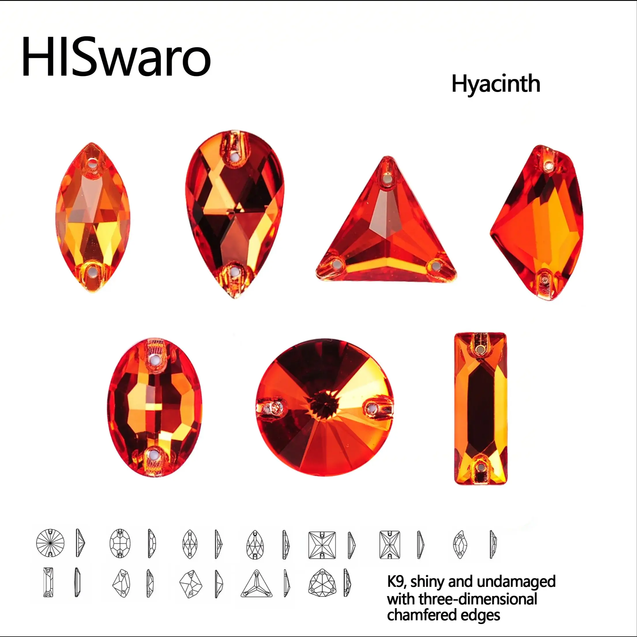 

Стразы HISwaro Hyacinth для рукоделия, пришивные стразы для декора одежды, сумок, фигурного льда и костюмов