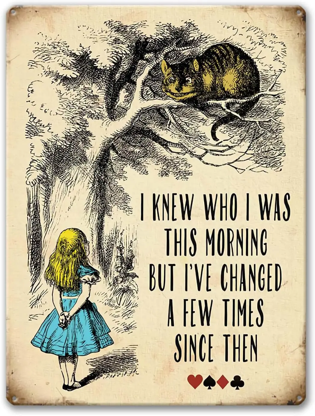 p1,Agedsign Alice in Wonderland Poster, Vintage Metal Tin Si