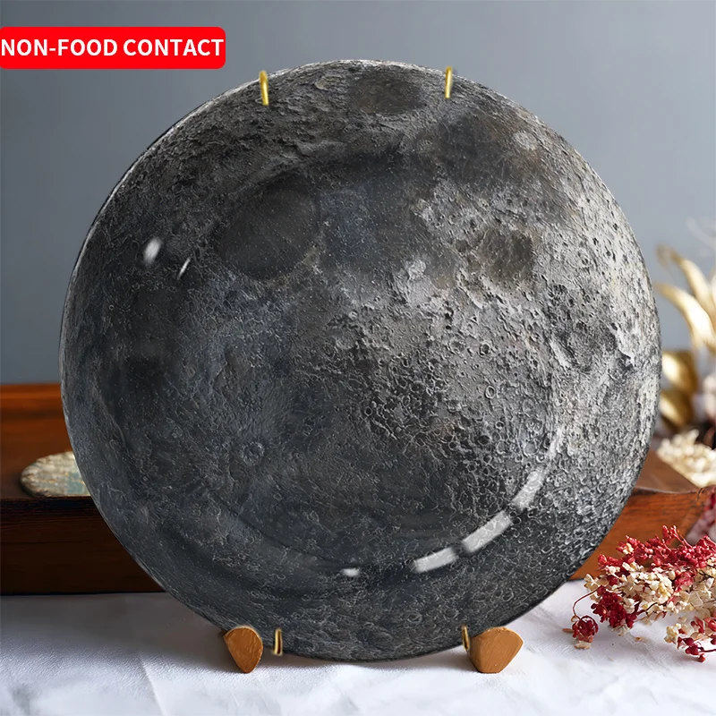 

Декоративная керамическая тарелка в форме луны, 1 шт., минималистичный скандинавский стиль для украшения дома, настенная тарелка для гостиной и спальни.