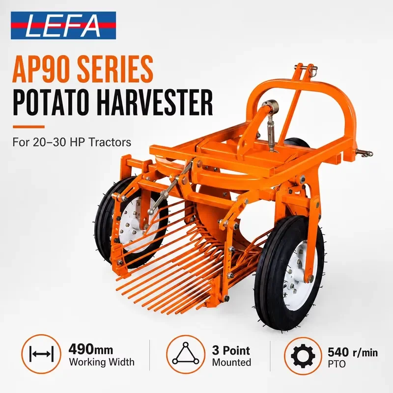 2026Hot Lefa High Productivity Ap90 4-Wheel Tractor Mounted Potato Harvester for Sweet Potato Carrot & Onion Farm