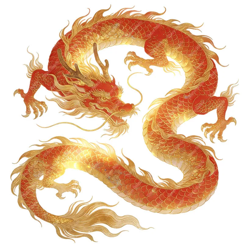 Three Ratels CEE226 Sacred Golden Dragon Art Wall Stickers for Home Decoration car decals Waterproof PVC self-adhesive