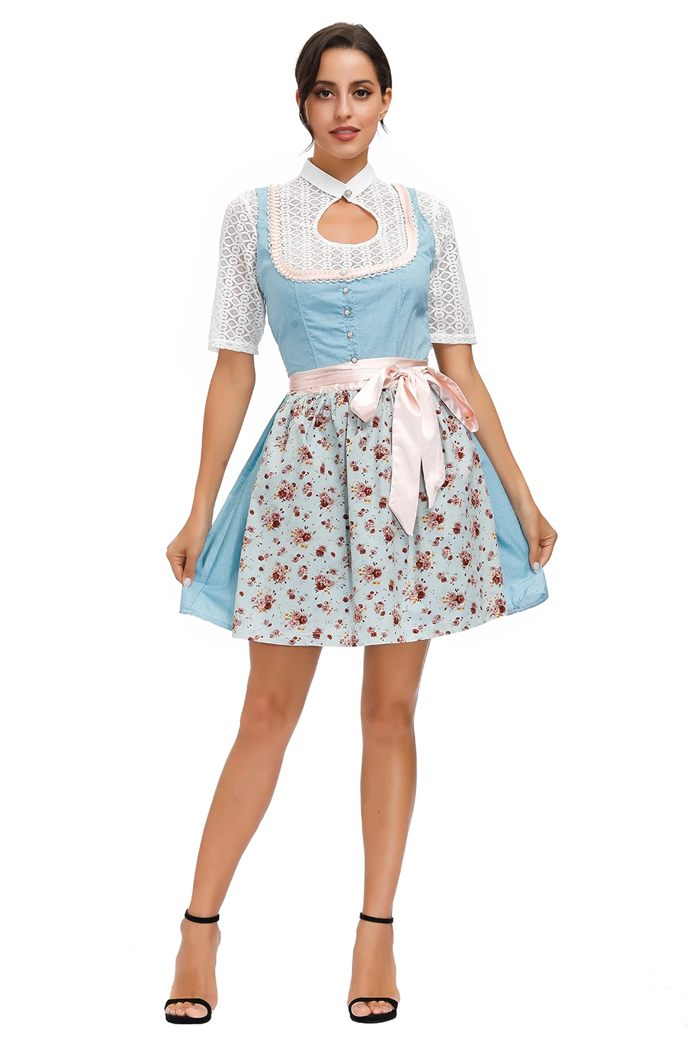 Lady German Oktoberfest Costume Traditional Bavarian National Dirndl Dress Beer Wench Maid Outfit Cosplay Halloween Clothing