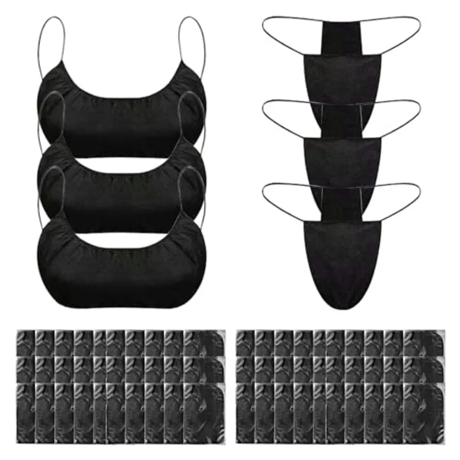 

60 Pcs Tan Disposable Undergarments for Spray Tan - Non-Woven, Breathable Undergarments, Full Coverage, Hygienic - Ideal for Pr