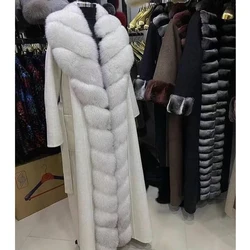 Winter Coat For Women Wool Cashmere Coat Women Real Fox Fur New White Wool Coat Women Fashion