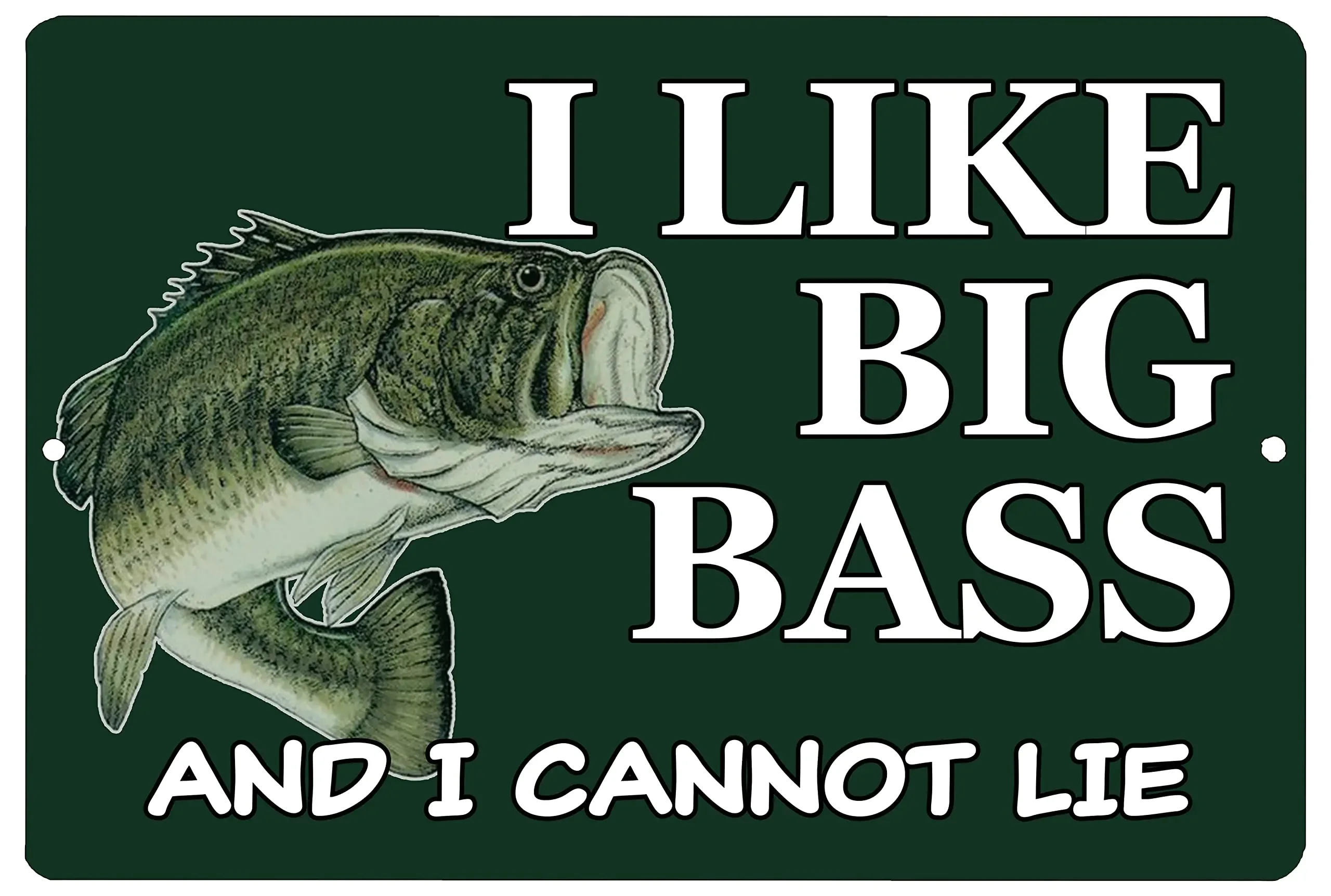 Rogue River Tactical Funny Fishing Metal Tin Sign Wall Decor Man Cave Bar I Like Big Bass