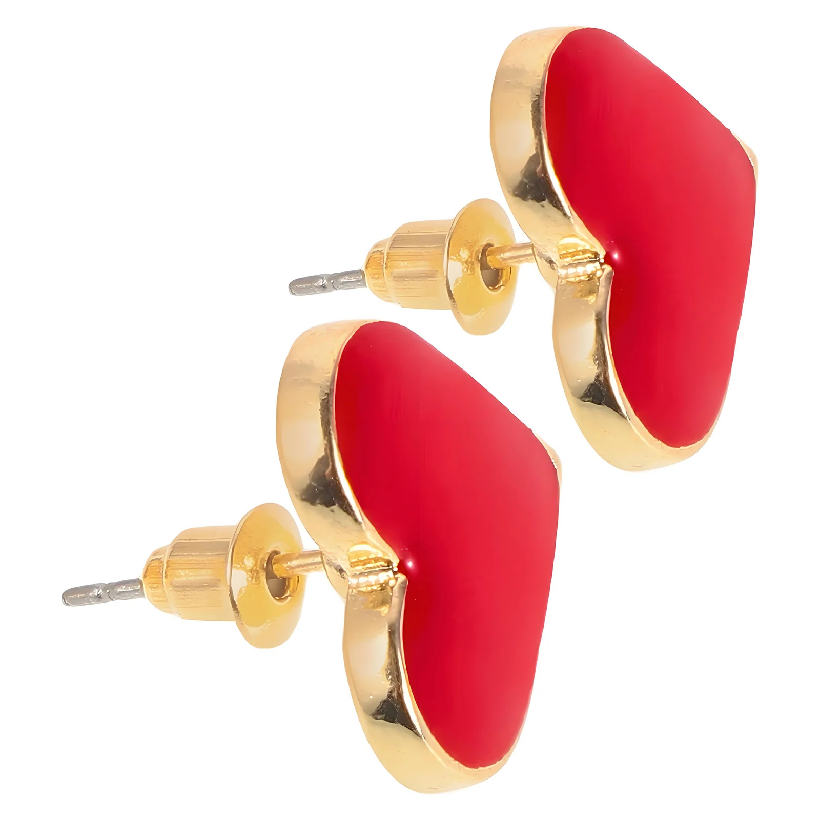 1 paio di eleganti orecchini a bottone alla moda con cuore rosso delicato, gioielli alla moda, leggeri, romantici, occasioni di festa, orecchini a bottone per le donne alla moda