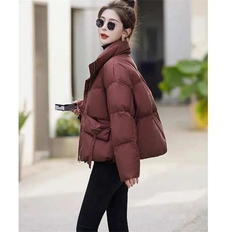 ﻿ Lady Short Down Cotton Jacket 2024 Winter New Fashion Loose Fitting European style Thick And Warm Bread Jacket Padded Parkas X