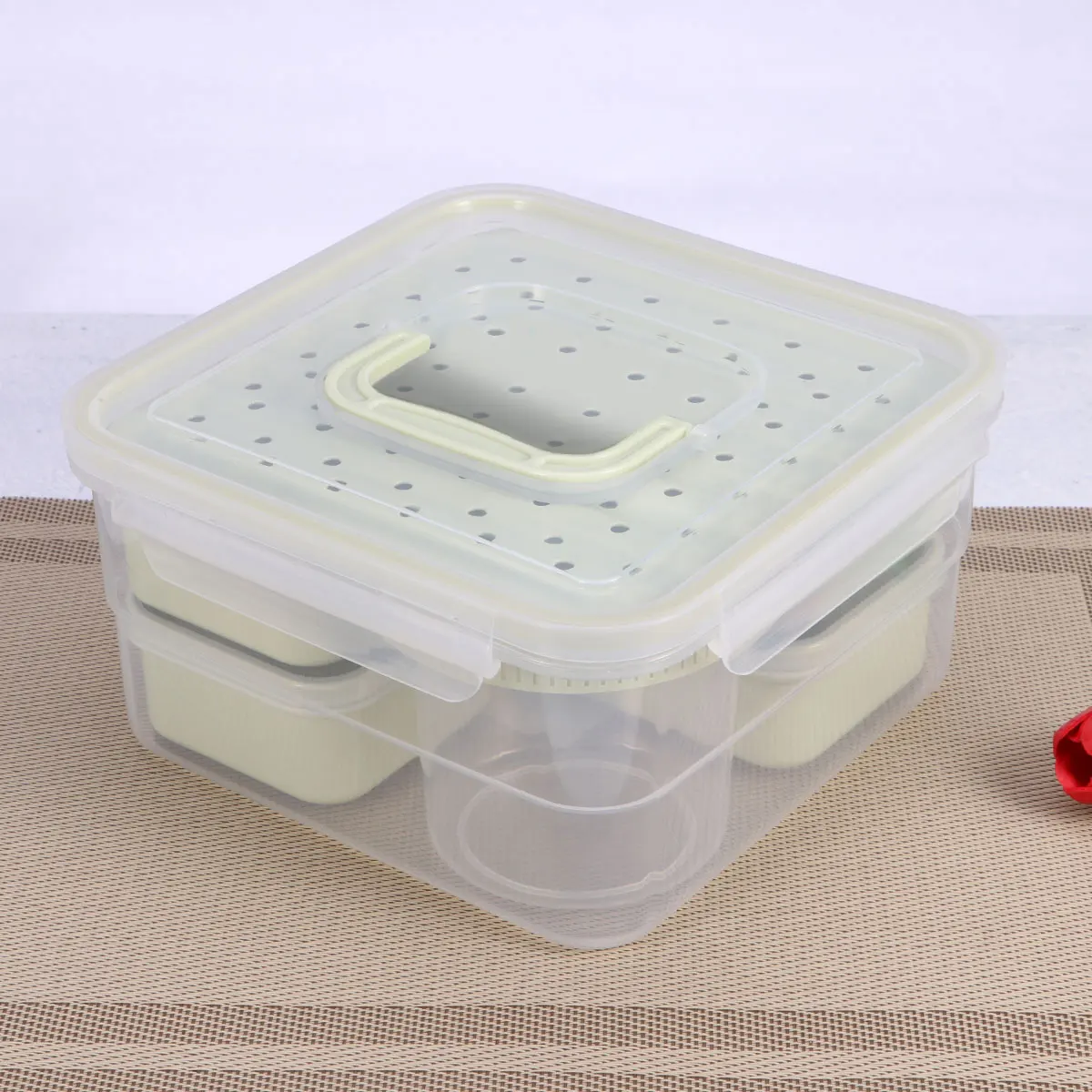 

6pcs Food Containers Kitchen Crisper Plastic Lunch Box Storage Containers Leak Proof Microwave Safe BPA Free Preservation