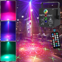 HCWE Starry Sky Party Light Voice Control Stage Laser Projector LED Mixed Special Effects RGB Colorful Christmas Decoration Lamp