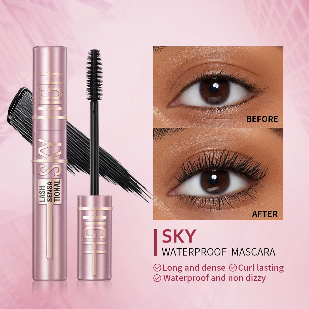 1PCS Mascara arricciante naturale Spazzole mascara a prova di sbavature a lunga durata Allunga le ciglia Mascara impermeabile ad asciugatura rapida Cosmetici