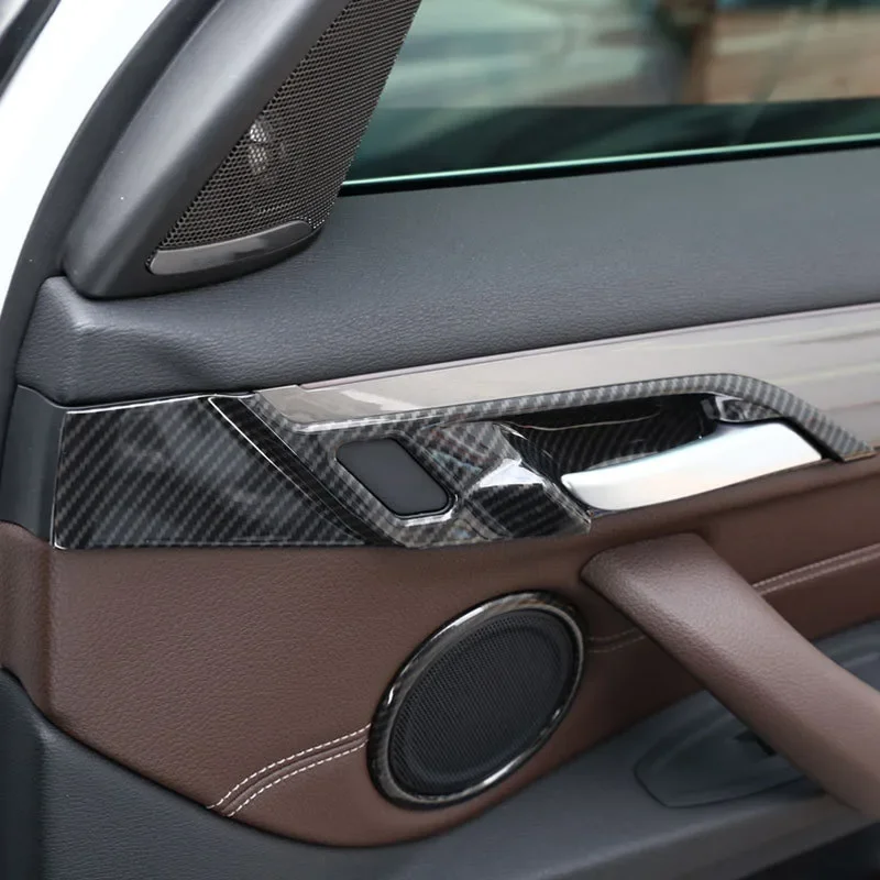 Interior Door Bowl Cover For BMW X2 F47 2018 2019 Carbon Fiber ABS For BMW X1 F48 2016-2019 Door Bowl Protective Trim Accessorie