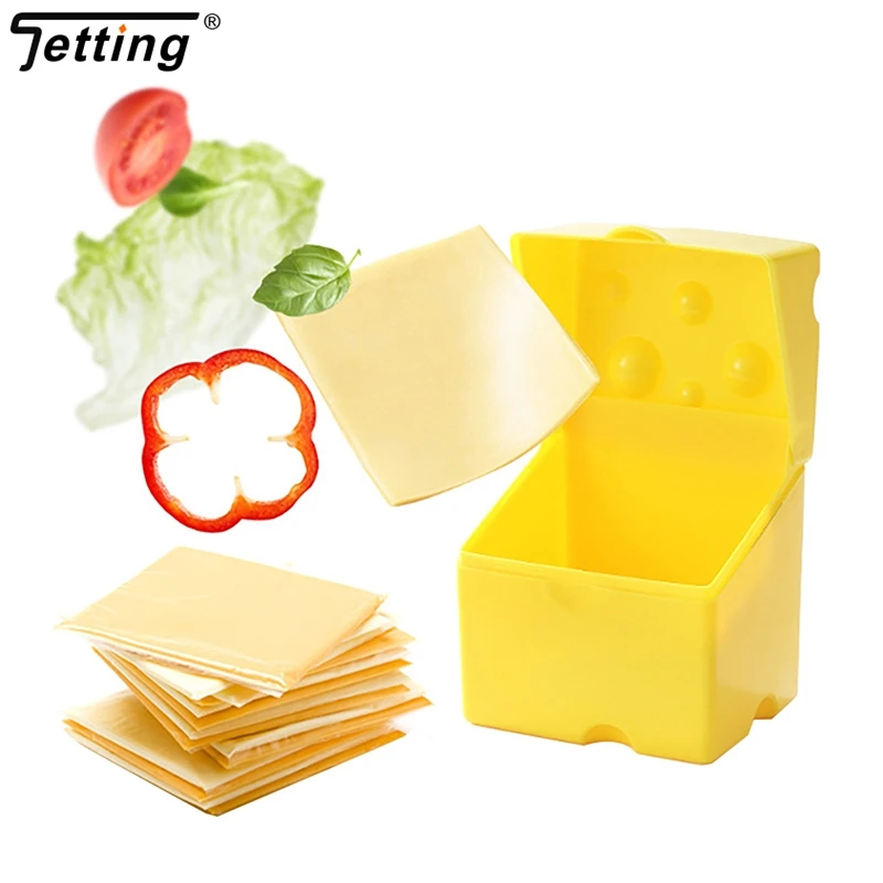 Cheese Storage Container Plastic Butter Cheese Refrigerator Fresh-keeping Organizer Box Slice Cheese Box Kitchen Gadgets