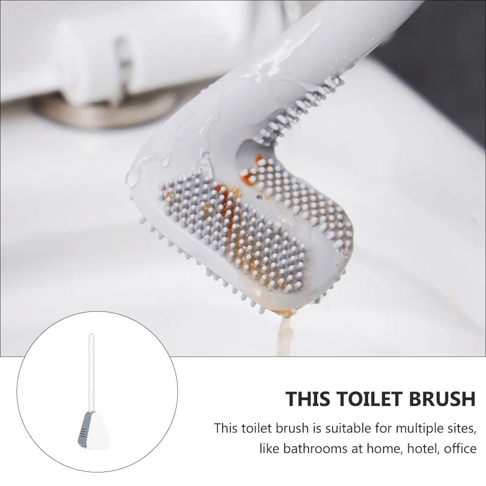 

Toilet Cleaning Brush Premium Plastic Tpr Material Wall Mount Holder Bathroom Long Handle Clean Tool Groove Corner Cleaner