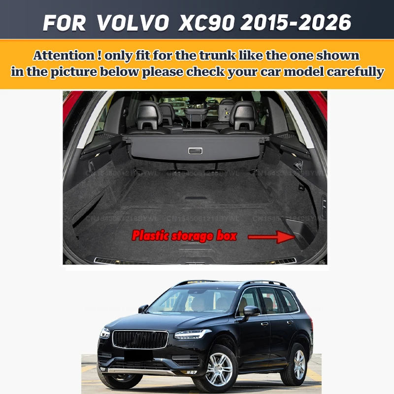 For Volvo XC90 5-Seat 2015-2026 25 24 23 22 21 20 19 18 17 16 Car Floor Mats Foot Pads Car Trunk Mat Cargo Liner Accessories
