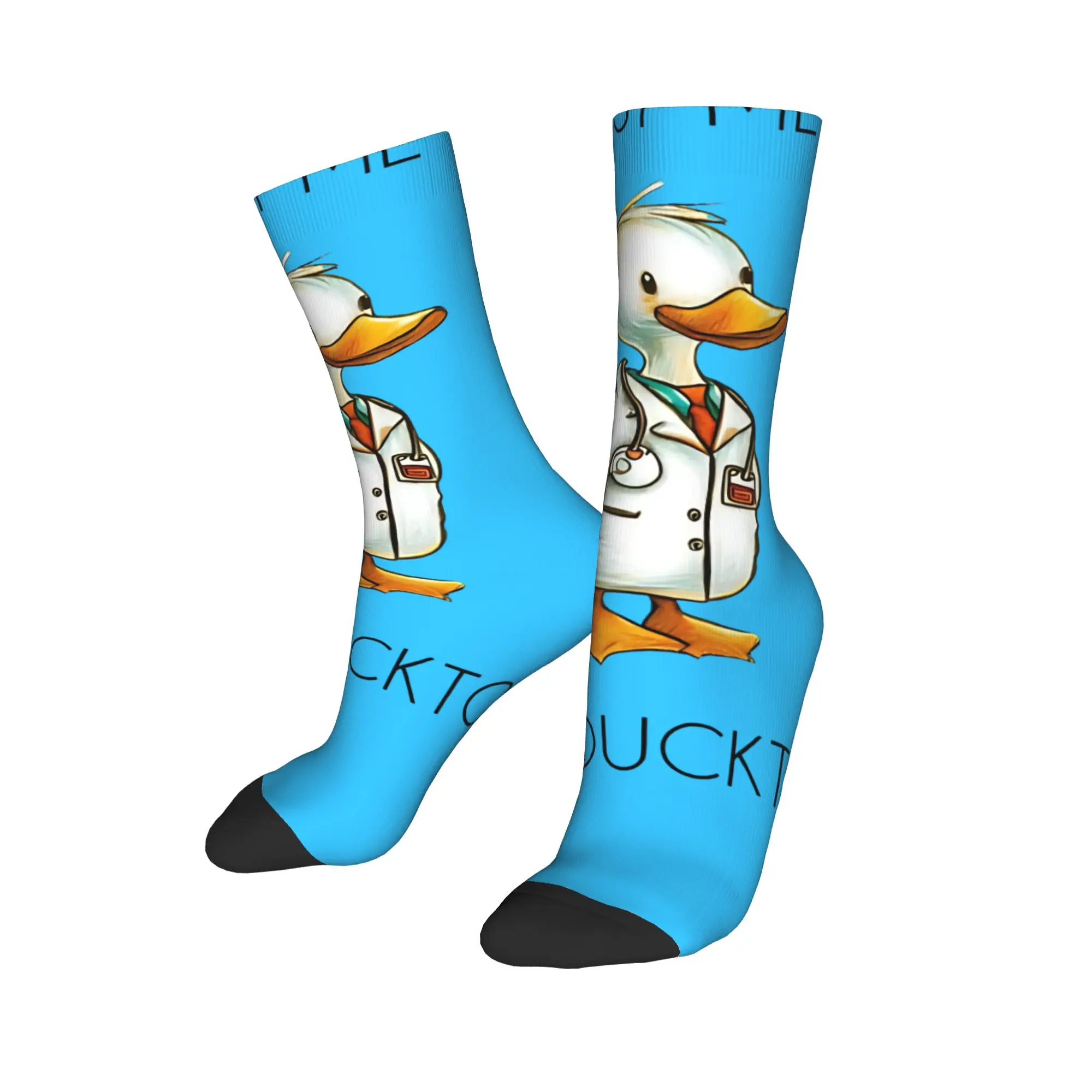 Cartoon Fun Duck Doctor  Socks Men's Women's Polyester Fashion  Socks Harajuku Spring Summer Autumn Winter Middle Tube Socks