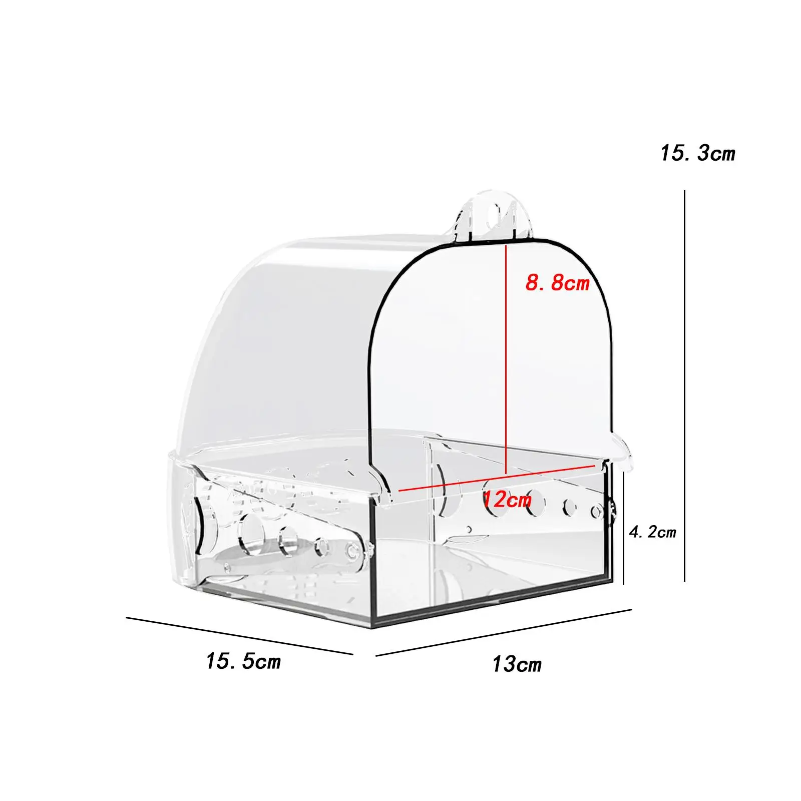 Bird Bath Cage Accessories Bird Shower Box Caged Parrot Bathing Tub Food Tray for Small Birds Budgerigar Finch Canary Parrots