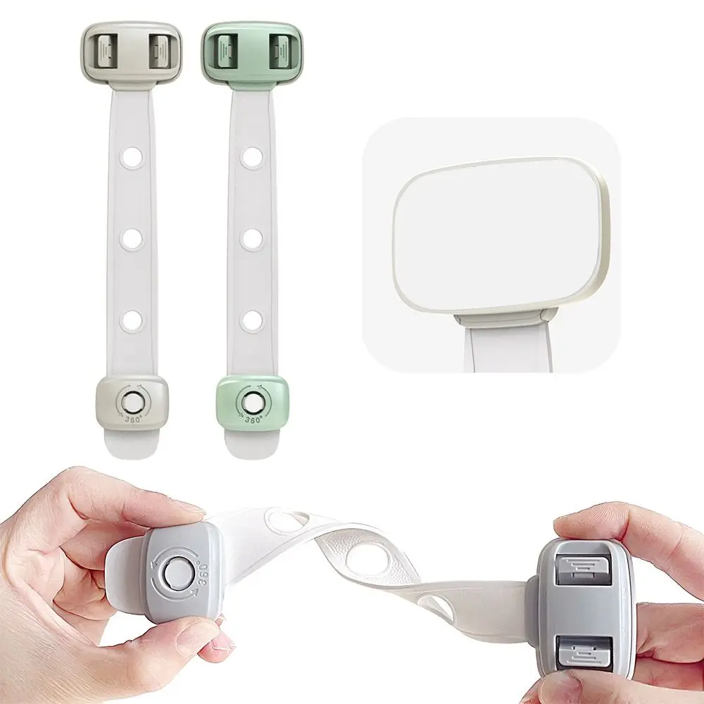 Dual Button Unisex Safety Lock DIY Anti-Pinching Hand Cabinet Drawer Locks Plastic Multifunctional Toilet Lock
