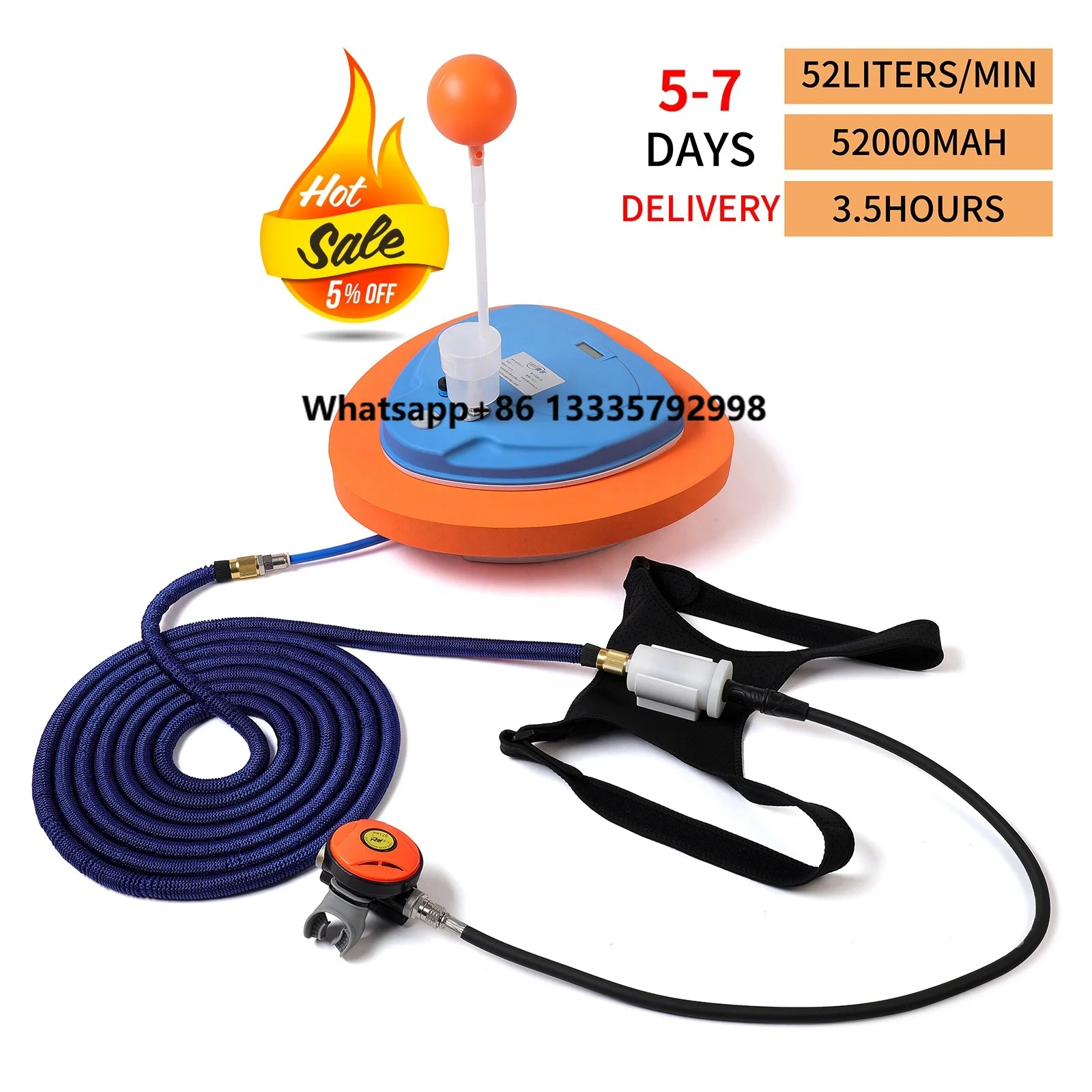 

TUXING High Quality Dive 10M Customized Z500 5Hours Light Weight Powerful Breath Rebreather Tank Hookah Scuba Diving Compressor